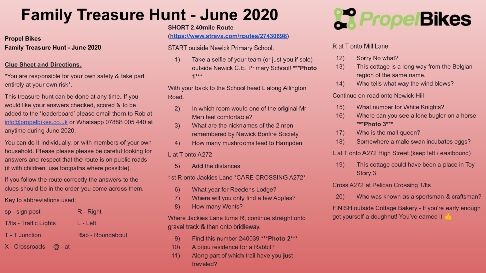 NEWICK VILLAGE FAMILY TREASURE HUNT - JUNE 2020 + MAY ANSWERS +++ JUNE ANSWERS